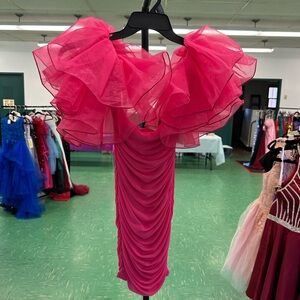 SHEIN Pink Ruffled Mini Dress